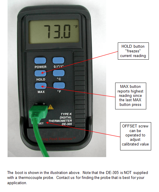 Low Cost "DE-305" Thermocouple Thermometer 
