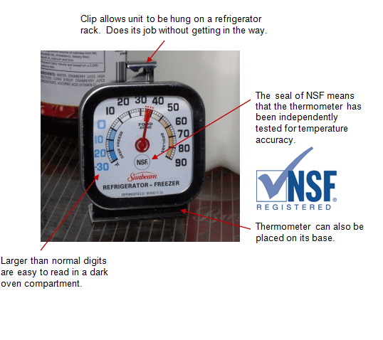 Bimetal Freezer/Refrigeration Thermometer