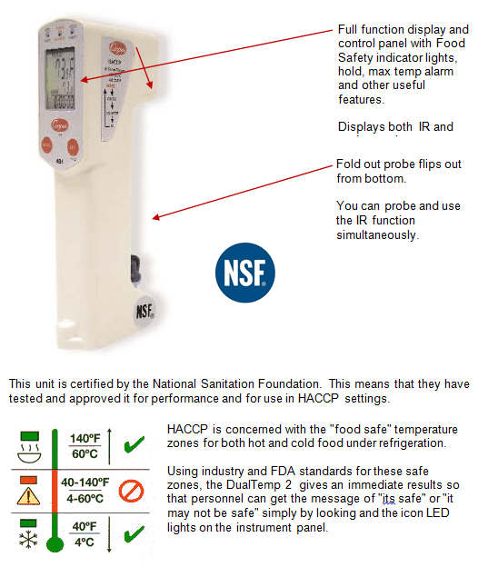 DualTemp 2-IR Infrared + Probe Thermometer