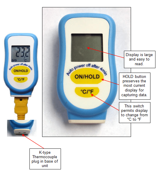 Mini-K Thermocouple Thermometer