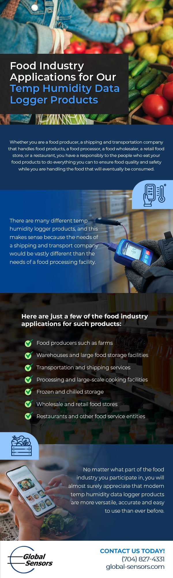 Food Industry Applications for Our Temp Humidity Data Logger Products